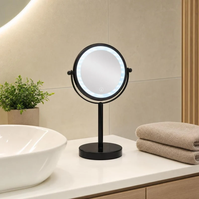 LED-Kosmetikspiegel BRIGHT MIRROR Schwarz