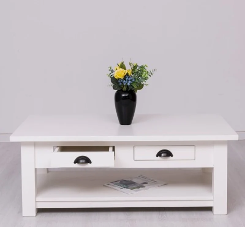 Casa Padrino Couchtisch im Landhausstil mit 2 Schubladen, 120 x 65 x 45 cm