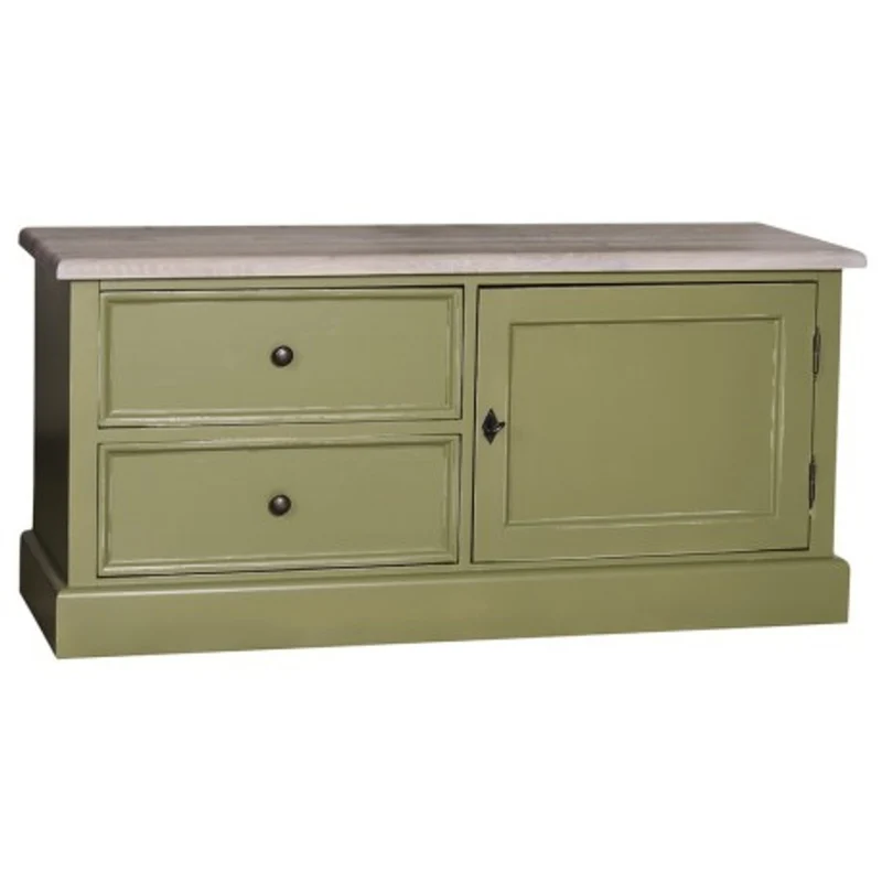 Casa Padrino TV Schrank im Landhausstil mit 1 Tür und 2 Schubladen, 120 x 40 x 57 cm