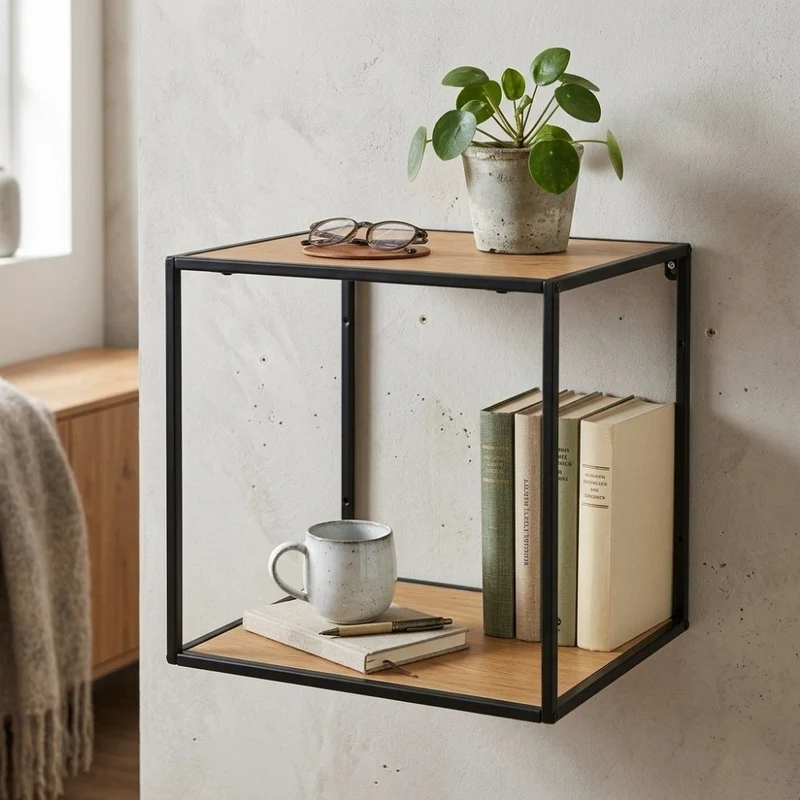 Modernes Wandregal LEVEN 36cm Eiche-Look