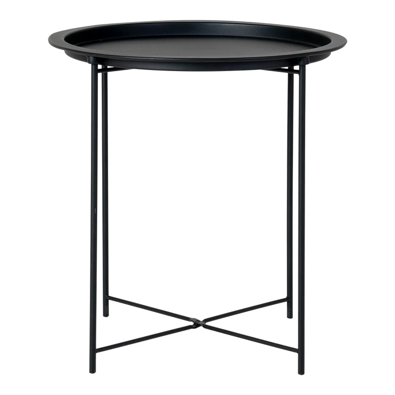 Design Beistelltisch BOSTON 48cm Tablett schwarz Stahl