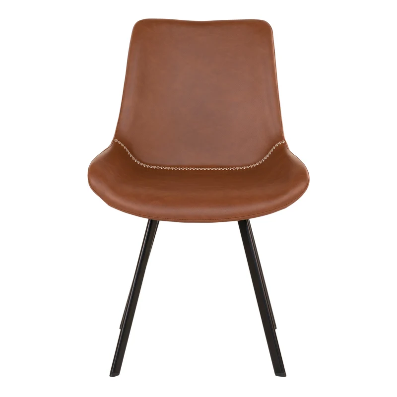 Retro-Design CHICAGO Stuhl (2er Set) braun mit schwarzen Beinen