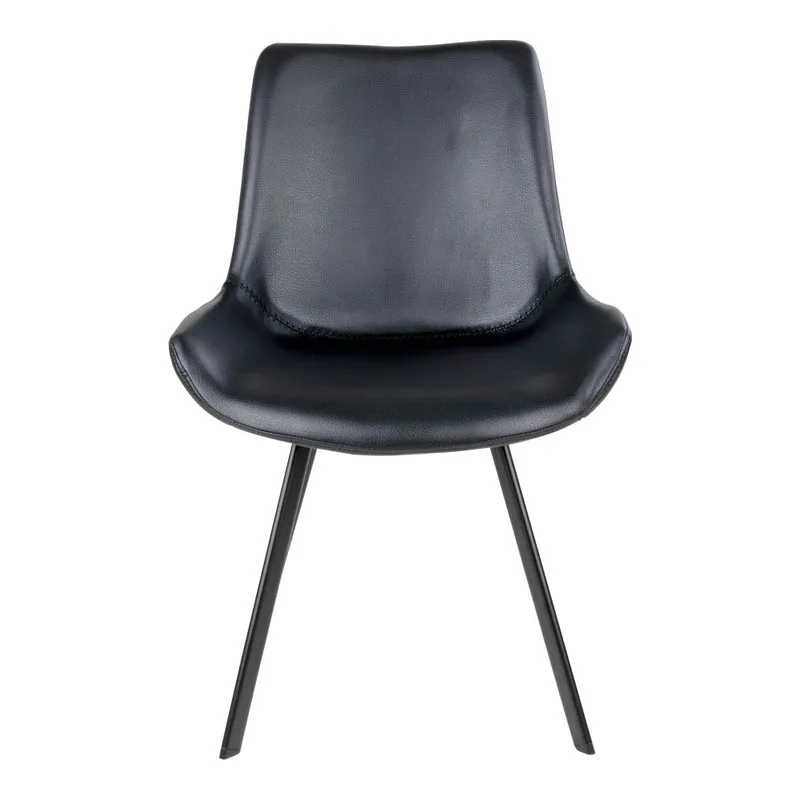 Retro-Design CHICAGO Stuhl (2er Set) schwarz mit schwarzen Beinen