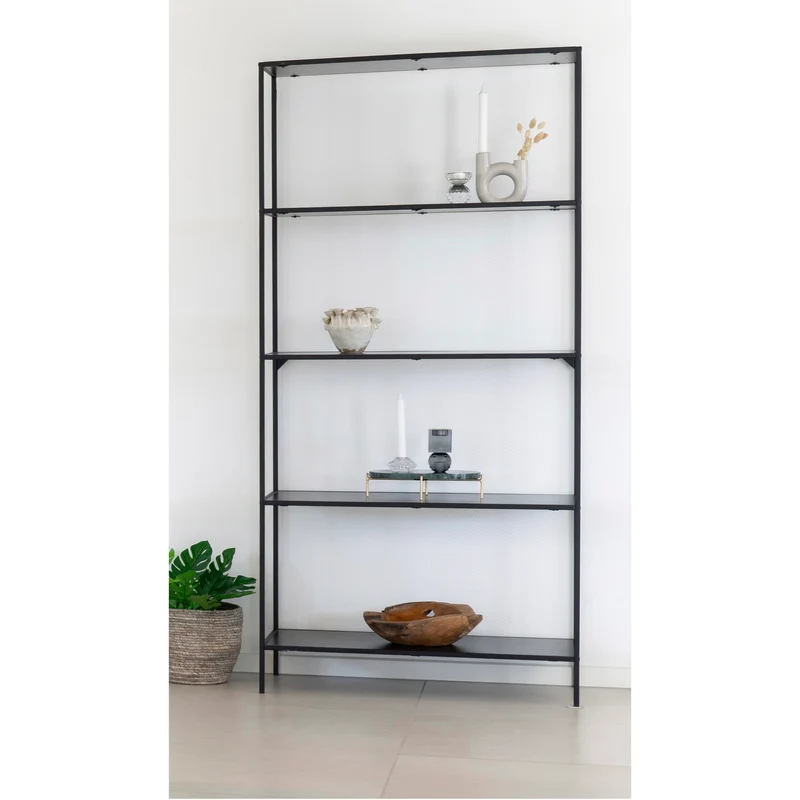 Modernes Regal LEVEN schwarzer Metallrahmen 170 cm