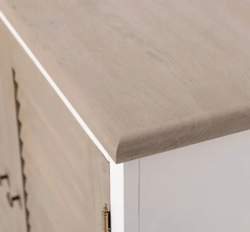 Casa Padrino Sideboard im Landhausstil mit 4 Türen und Eichenholzplatte, 209 x 37 x 90 cm
