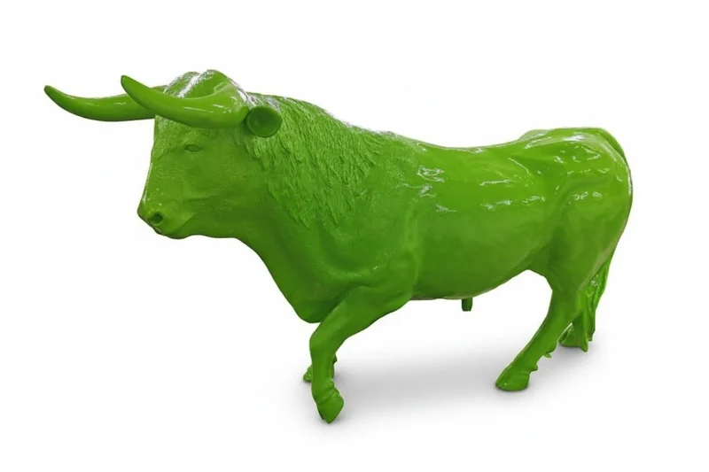 Casa Padrino Luxus Deko Skulptur Kuh Stier H. 150 cm - Riesige Gartenskulptur - Lebensgroße Skulptur - XXL Deko Skulptur - XXL Deko Figur