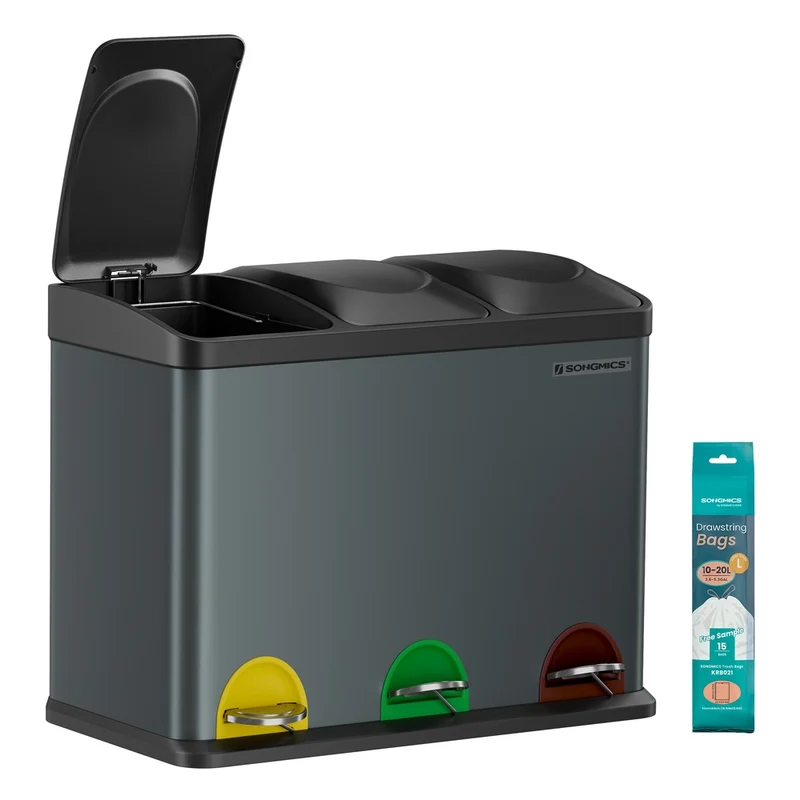 Cubo de basura de 3 x 15 L