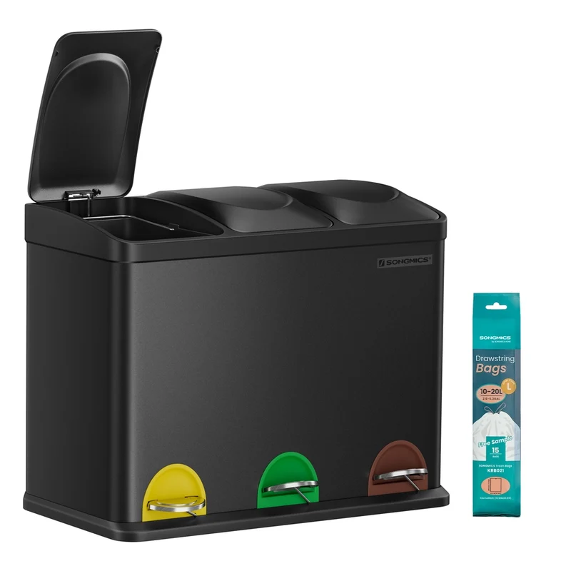 Cubo de basura de 3 x 15 L