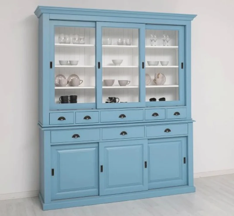 Casa Padrino Sideboard im Landhausstil mit 3 Schiebetüren, 199 x 48 x 225 cm