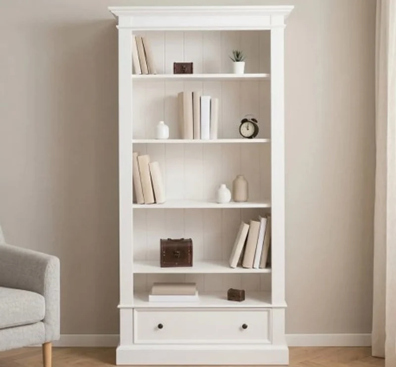Casa Padrino Bücherregal im Landhausstil mit 1 Schublade, 100 x 32 x 195 cm