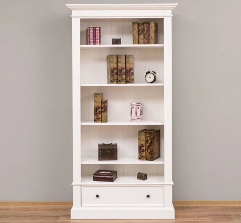 Casa Padrino Bücherregal im Landhausstil mit 1 Schublade, 100 x 32 x 195 cm
