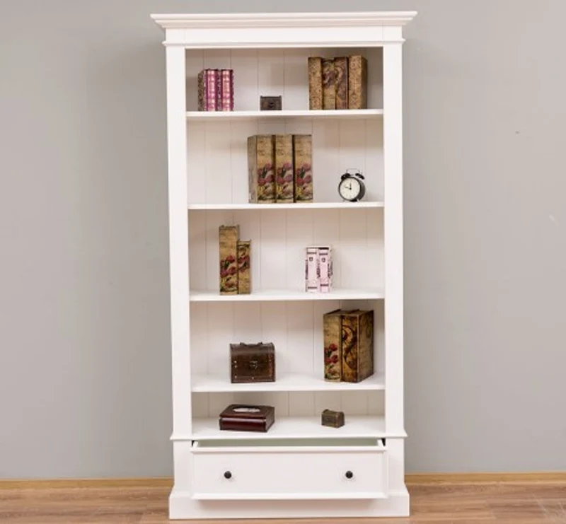 Casa Padrino Bücherregal im Landhausstil mit 1 Schublade, 100 x 32 x 195 cm