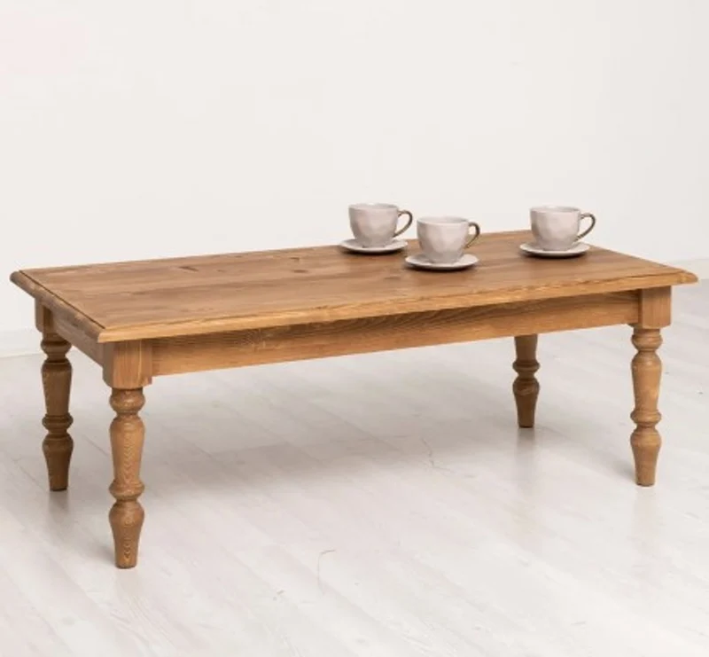 Casa Padrino Couchtisch im Landhausstil mit Eichenholzplatte, 90 x 65 x 45 cm