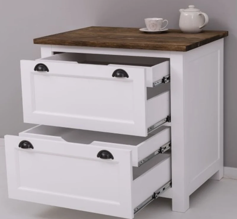 Casa Padrino Küchenschrank im Landhausstil mit 2 Schubladen, 92 x 65 x 90 cm