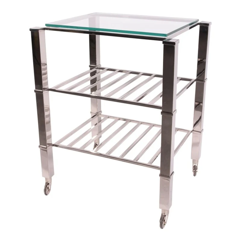 Casa Padrino Luxus Weinregal Silber 60 x 50 x H. 75 cm - Weinständer mit Glasablage - Gastronomie Accessoires