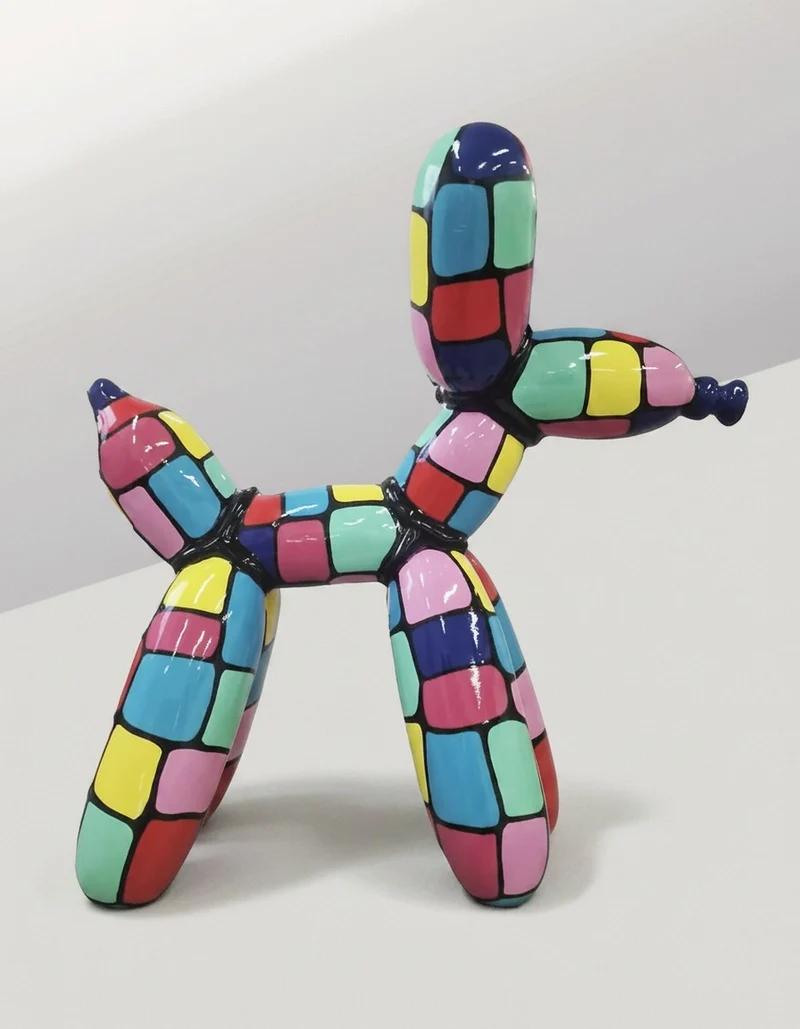 Casa Padrino Luxus Deko Skulptur Hund Mosaik H. 100 cm - Riesige Gartenskulptur - Lebensgroße Skulptur - XXL Deko Skulptur - XXL Deko Figur