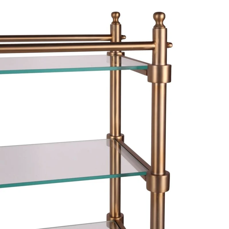 Casa Padrino Luxus Vitrinenschrank Gold 120 x 40 x H. 130 cm - Vitrine mit Glastüren und Glasböden