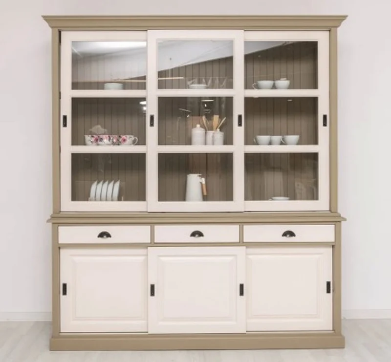 Casa Padrino Sideboard im Landhausstil mit 3 Schiebetüren, 206 x 53 x 219 cm
