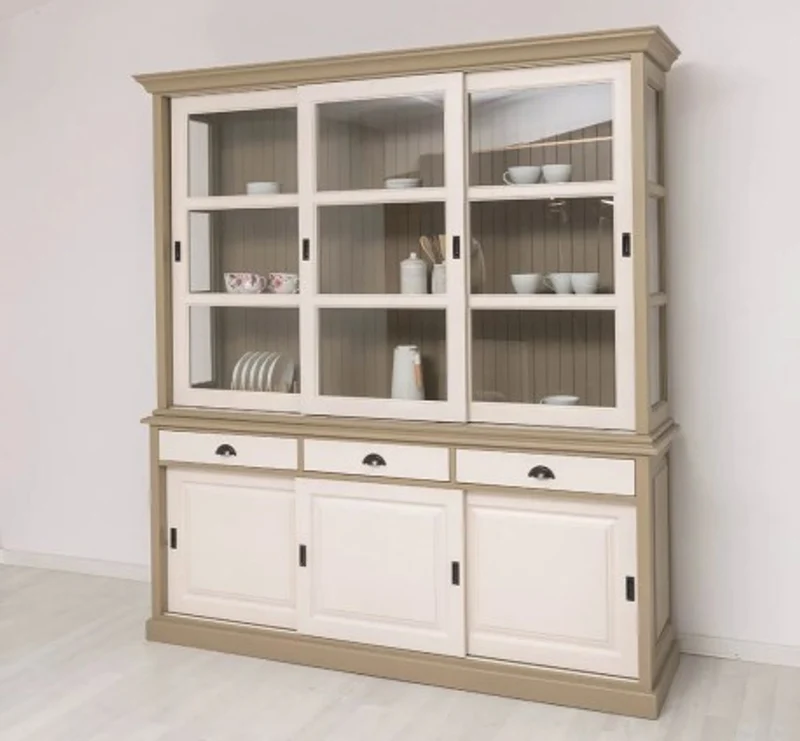 Casa Padrino Sideboard im Landhausstil mit 3 Schiebetüren, 206 x 53 x 219 cm