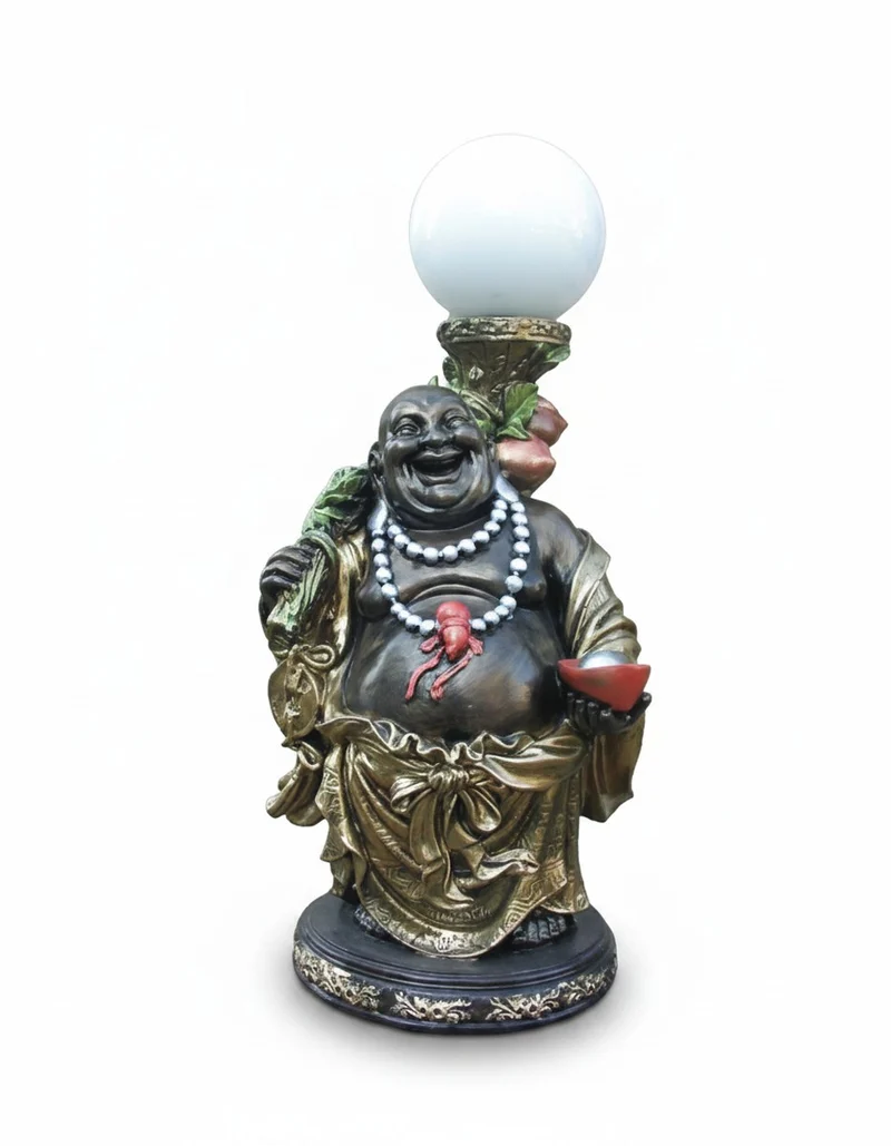Casa Padrino Luxus Deko Skulptur Deko Objekt Buddha Lampe H. 55 cm - Deko Skulptur - Deko Figur - Tierfigur - Gartendeko