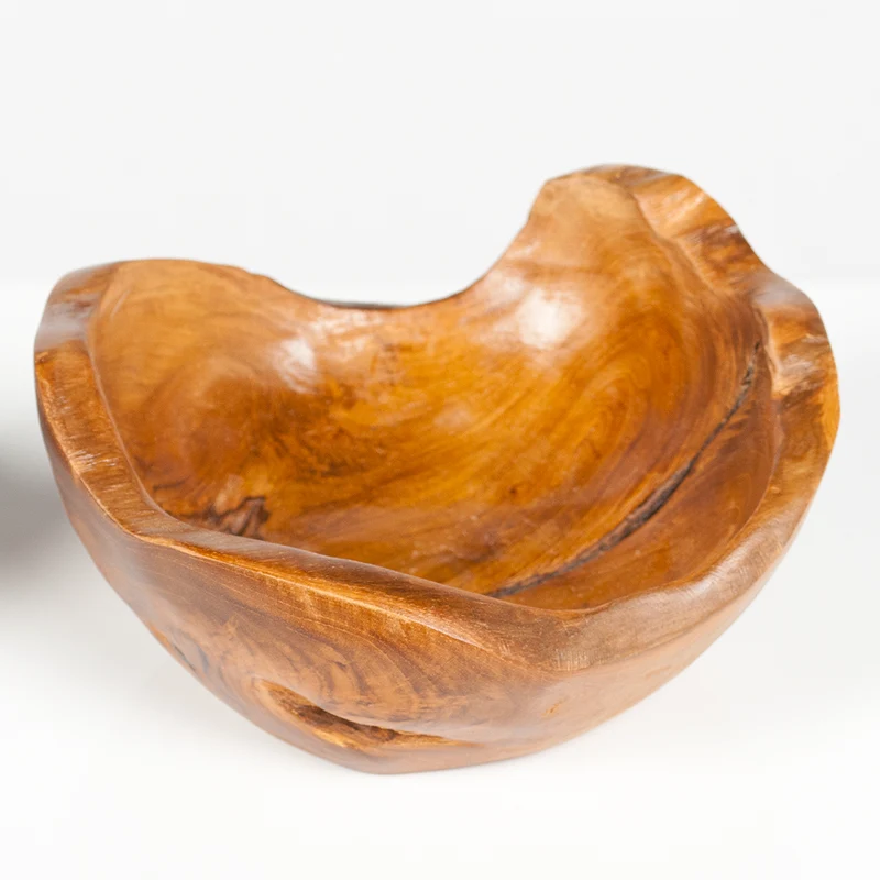 Schale TURKU ca. D20cm aus massivem Teak-Wurzelholz