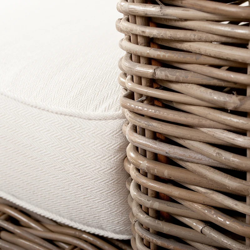 Gemütliches 2-Sitzer Lounge Sofa LIVING Rattan in Grey ca.180cm