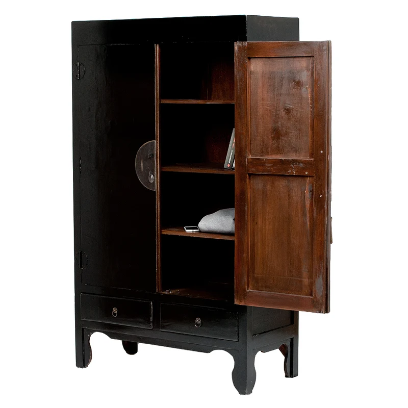 Hochzeitsschrank ASIA Schwarz Shabby Chic ca. H175cm