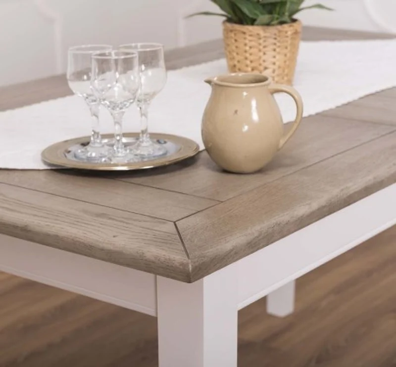 Casa Padrino Esstisch im Landhausstil mit Eichenholzplatte, 160 x 90 x 78 cm