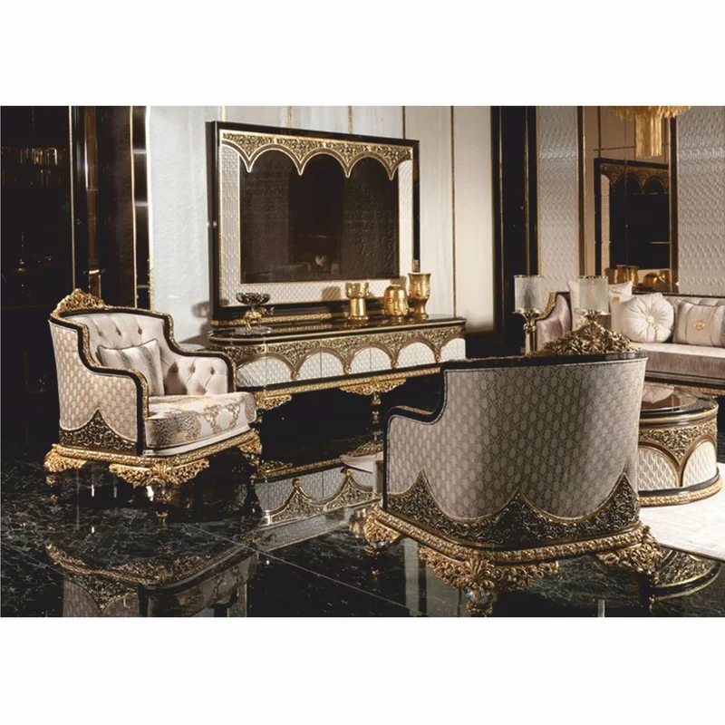 Casa Padrino Luxus Barock Sessel Grau / Braun / Gold - Barock Wohnzimmer & Hotel Sessel - Prunkvolle Barock Möbel