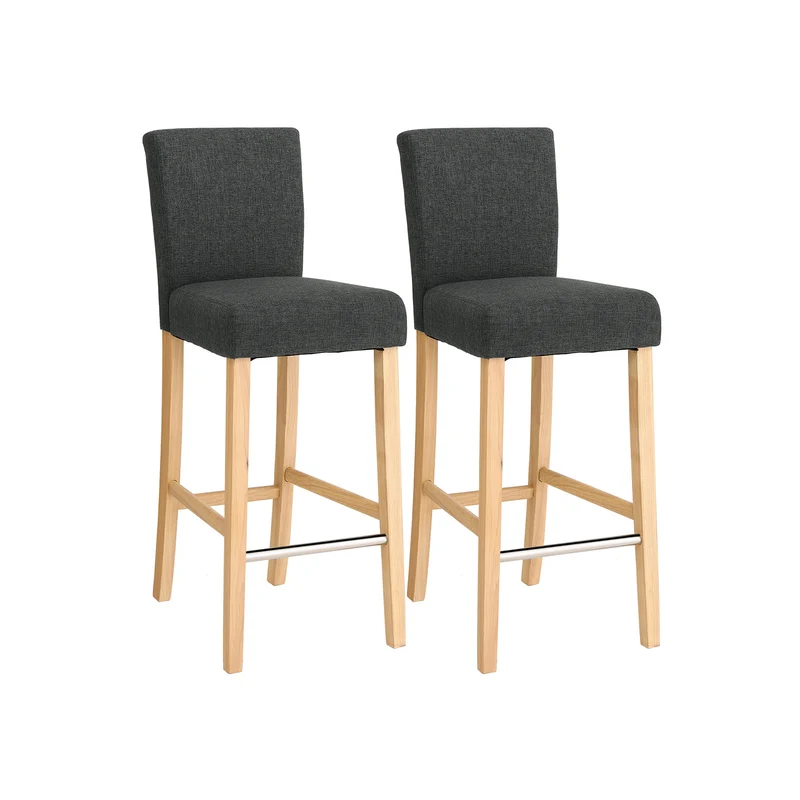 Conjunto de Taburetes de Bar Silla Acolchada en Tela de Lino