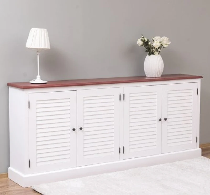 Casa Padrino Sideboard im Landhausstil mit 4 Türen, 209 x 37 x 90 cm