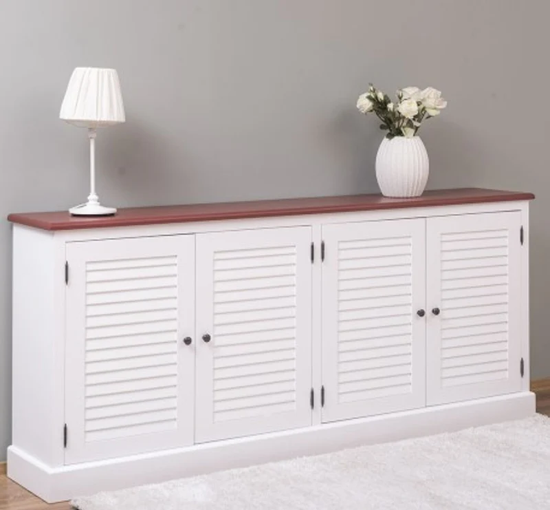 Casa Padrino Sideboard im Landhausstil mit 4 Türen, 209 x 37 x 90 cm