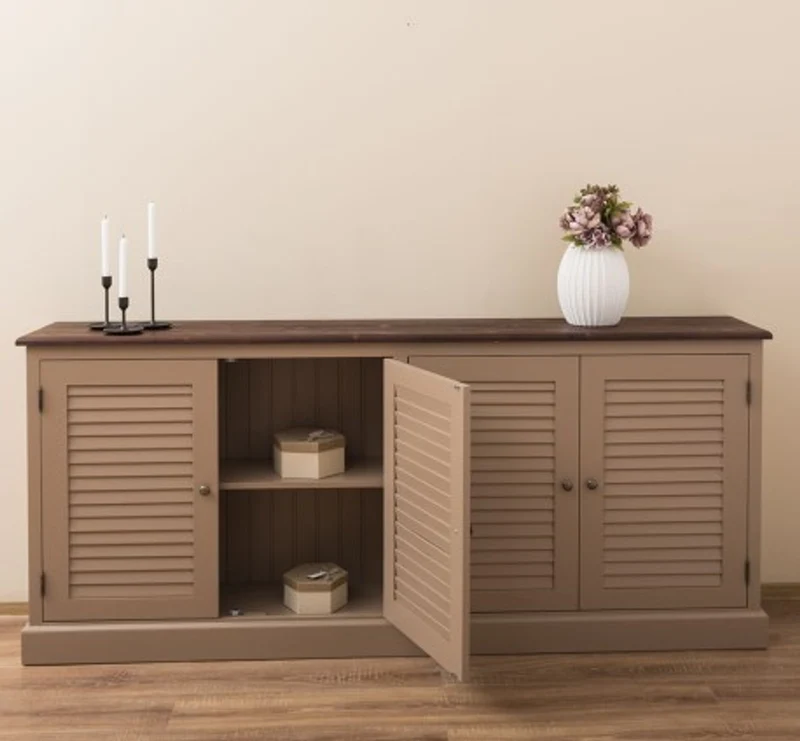 Casa Padrino Sideboard im Landhausstil mit 4 Türen, 209 x 37 x 90 cm
