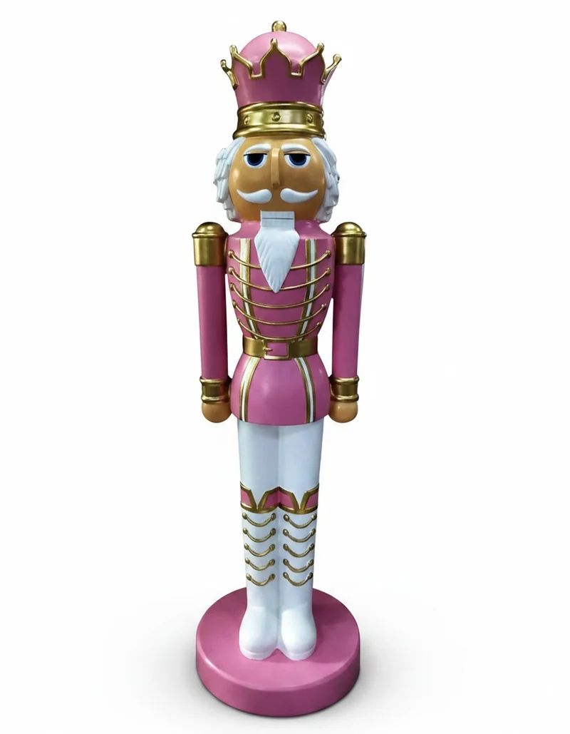 Casa Padrino Luxus Deko Skulptur Weihnachtsfigur Nussknacker H. 200 cm - Riesige Gartenskulptur - Lebensgroße Skulptur - XXL Deko Skulptur - XXL Deko Figur