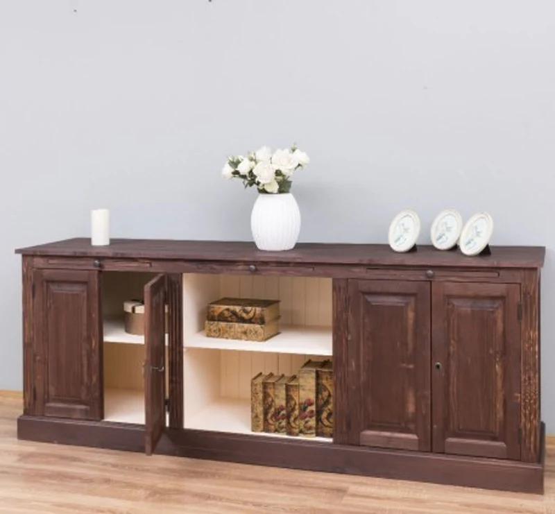 Casa Padrino Sideboard im Landhausstil mit 4 Türen und 1 Ablage, 221 x 51 x 84 cm
