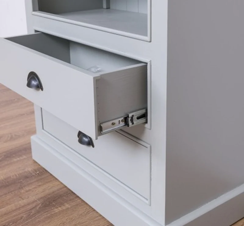 Casa Padrino Bücherregal im Landhausstil mit 2 Schubladen, 79 x 39 x 210 cm