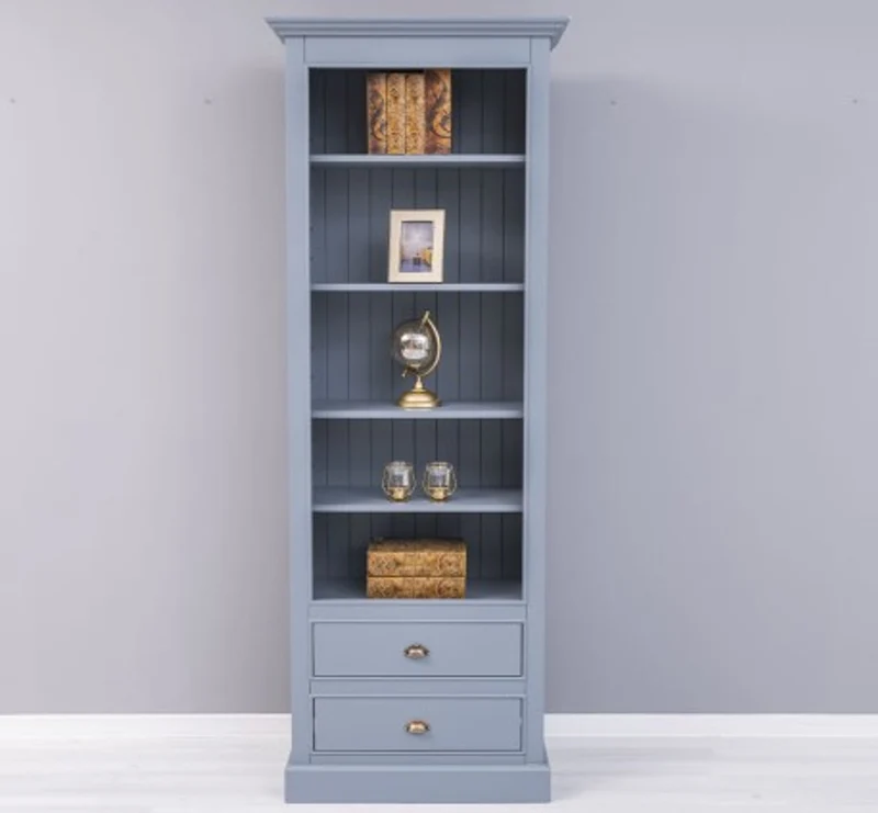 Casa Padrino Bücherregal im Landhausstil mit 2 Schubladen, 79 x 39 x 210 cm