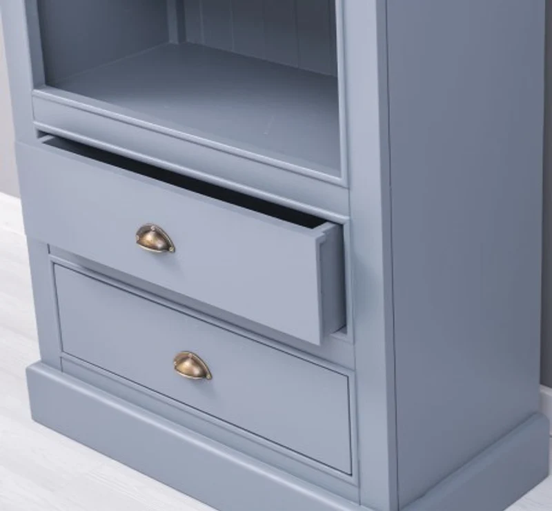 Casa Padrino Bücherregal im Landhausstil mit 2 Schubladen, 79 x 39 x 210 cm