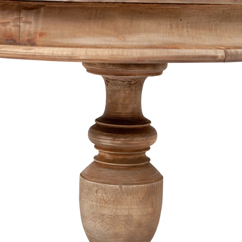 Romantischer Beistelltisch TIGA D50cm Antik-Natural Massivholz
