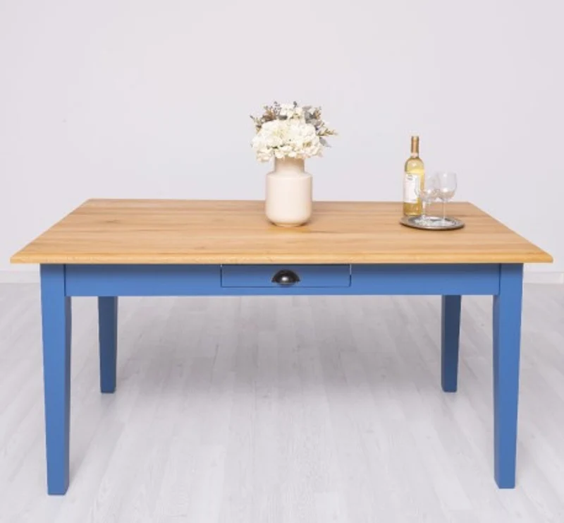 Casa Padrino Esstisch im Landhausstil mit Eichenholzplatte, 160 x 90 x 78 cm