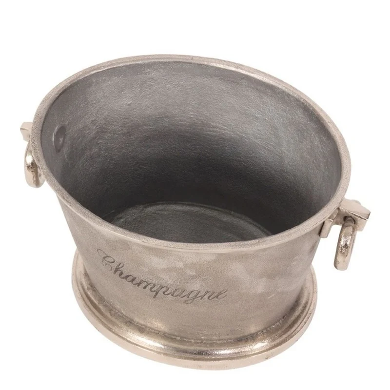 Casa Padrino Luxus Champagnerkühler Silber 38 x 30 x H. 22 cm - Ovaler Sektkühler mit Ringgriffen