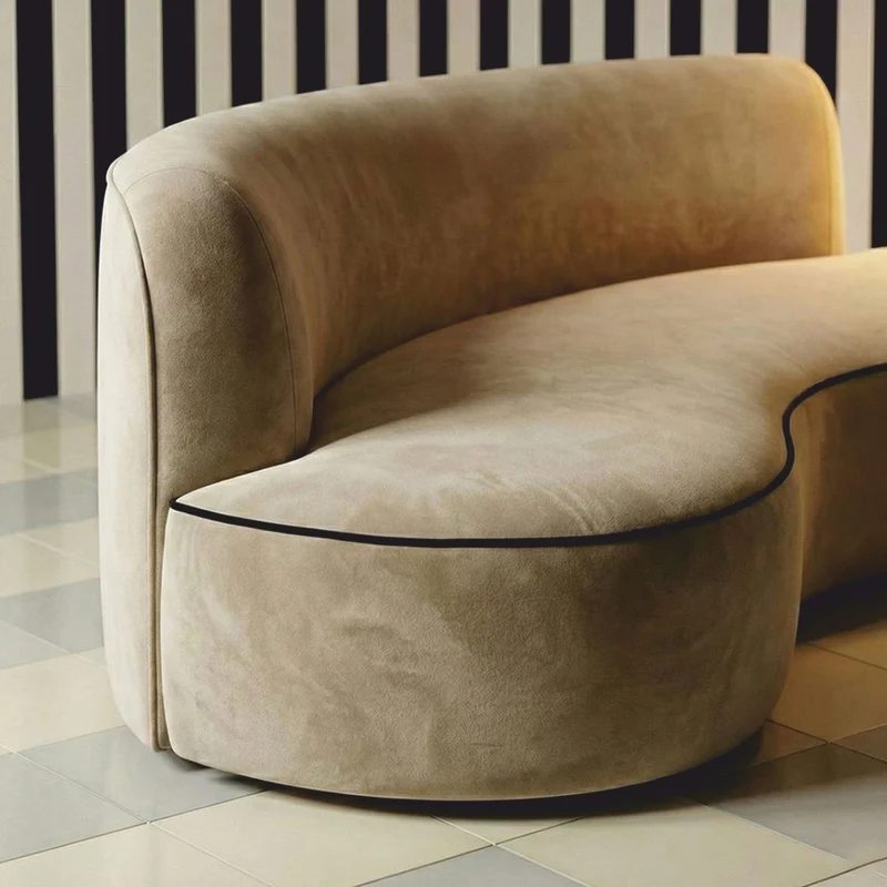 Casa Padrino Luxus Samt Sofa Beige 220 cm - Hotel Möbel - Wohnzimmer Möbel - Büro Möbel - Luxus Möbel