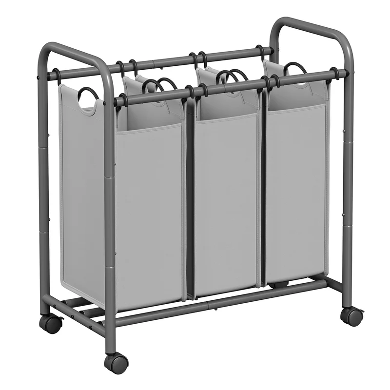 Cesta para Ropa con Compartimentos con Ruedas con Asas Bolsas Extraíbles
