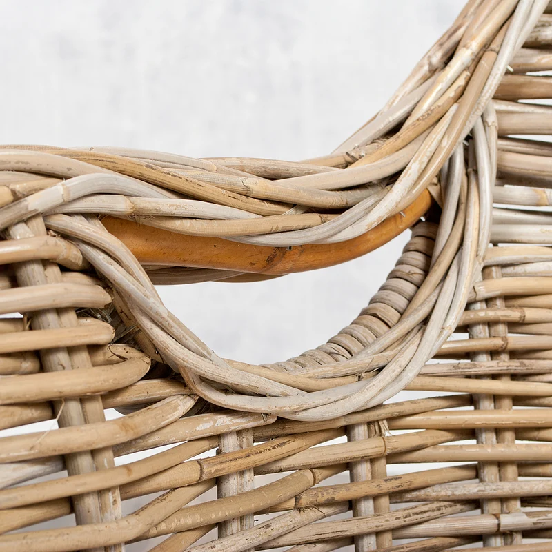 Formschöner Rattan-Sessel CHARLOTTE Natural Grey inkl. Sitzkissen