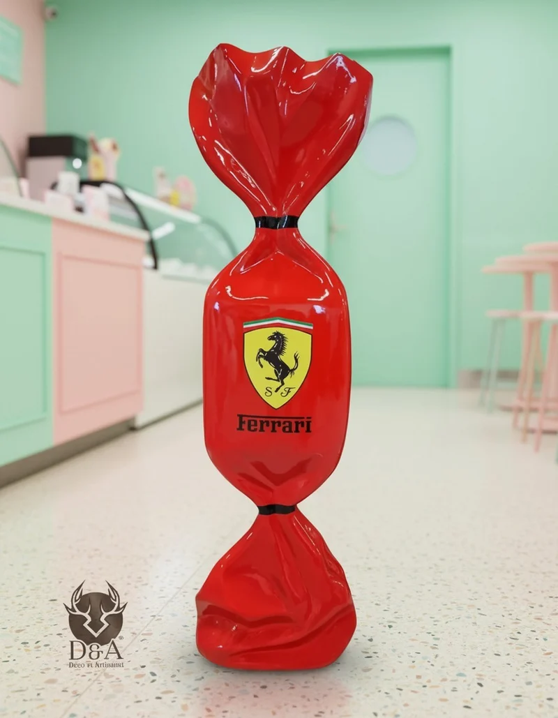 Casa Padrino Luxus Deko Skulptur Deko Objekt Ferrari Süßigkeiten H. 99 cm - Deko Skulptur - Deko Figur - Tierfigur - Gartendeko