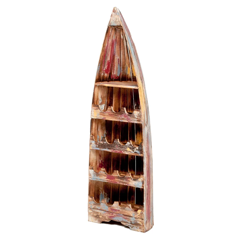 Massivholz Bootsregal Weinregal VINO 150cm Multi-Color