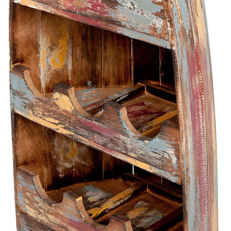 Massivholz Bootsregal Weinregal VINO 150cm Multi-Color