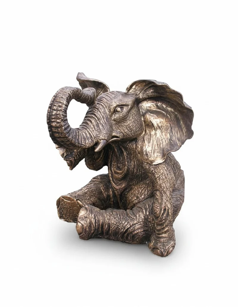 Casa Padrino Luxus Deko Skulptur Elefant Für Couchtisch H. 46 cm - Deko Skulptur - Deko Figur - Tierfigur - Gartendeko