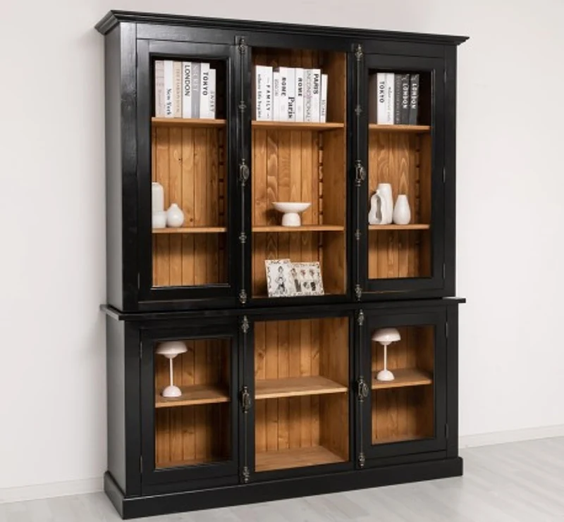 Casa Padrino Vitrine im Landhausstil mit 2 Türen, 184 x 48 x 228 cm