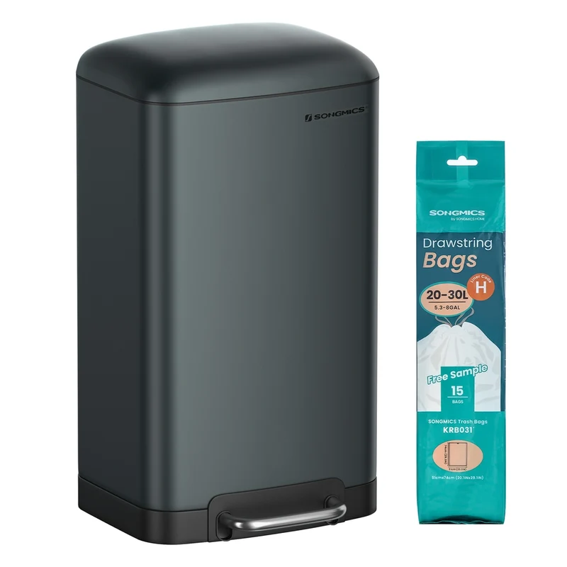 Cubo de Basura para la Cocina Pedal de Acero con Tapa y Cubo Interior